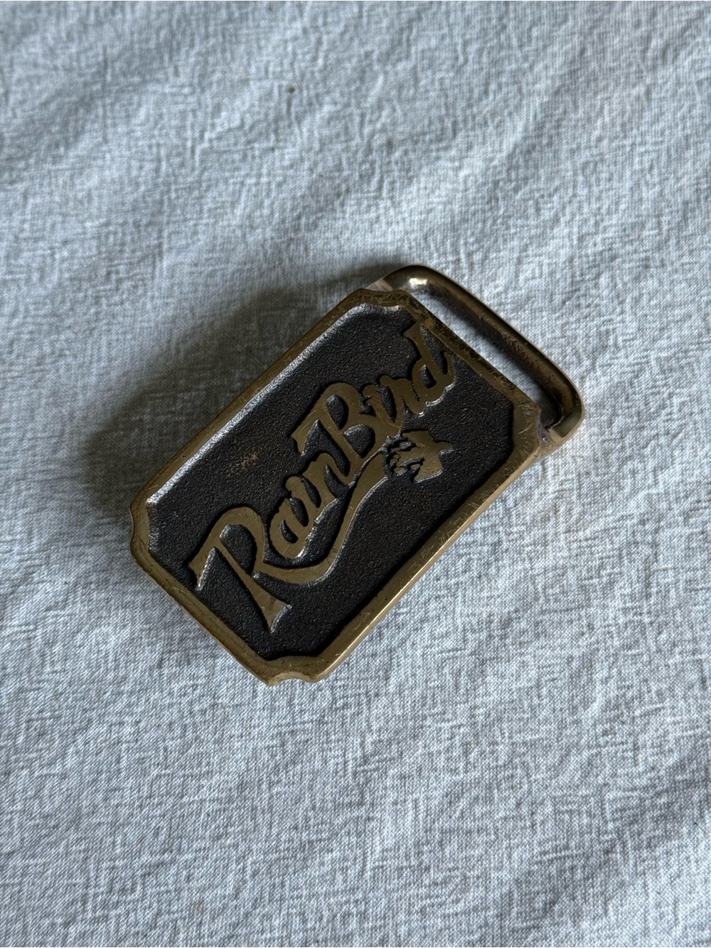 Vintage Solid brass buckle ran bird